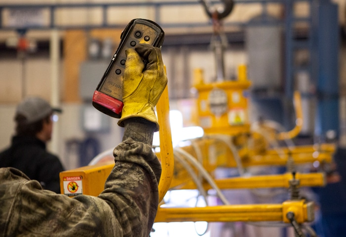 worker using phone